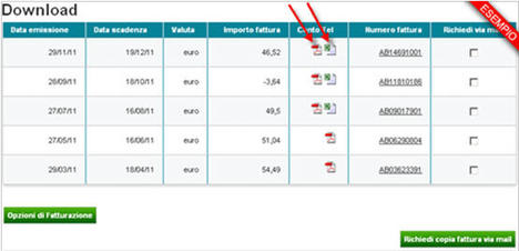 Il formato Excel è disponibile solo su richiesta e solo per i conti ...